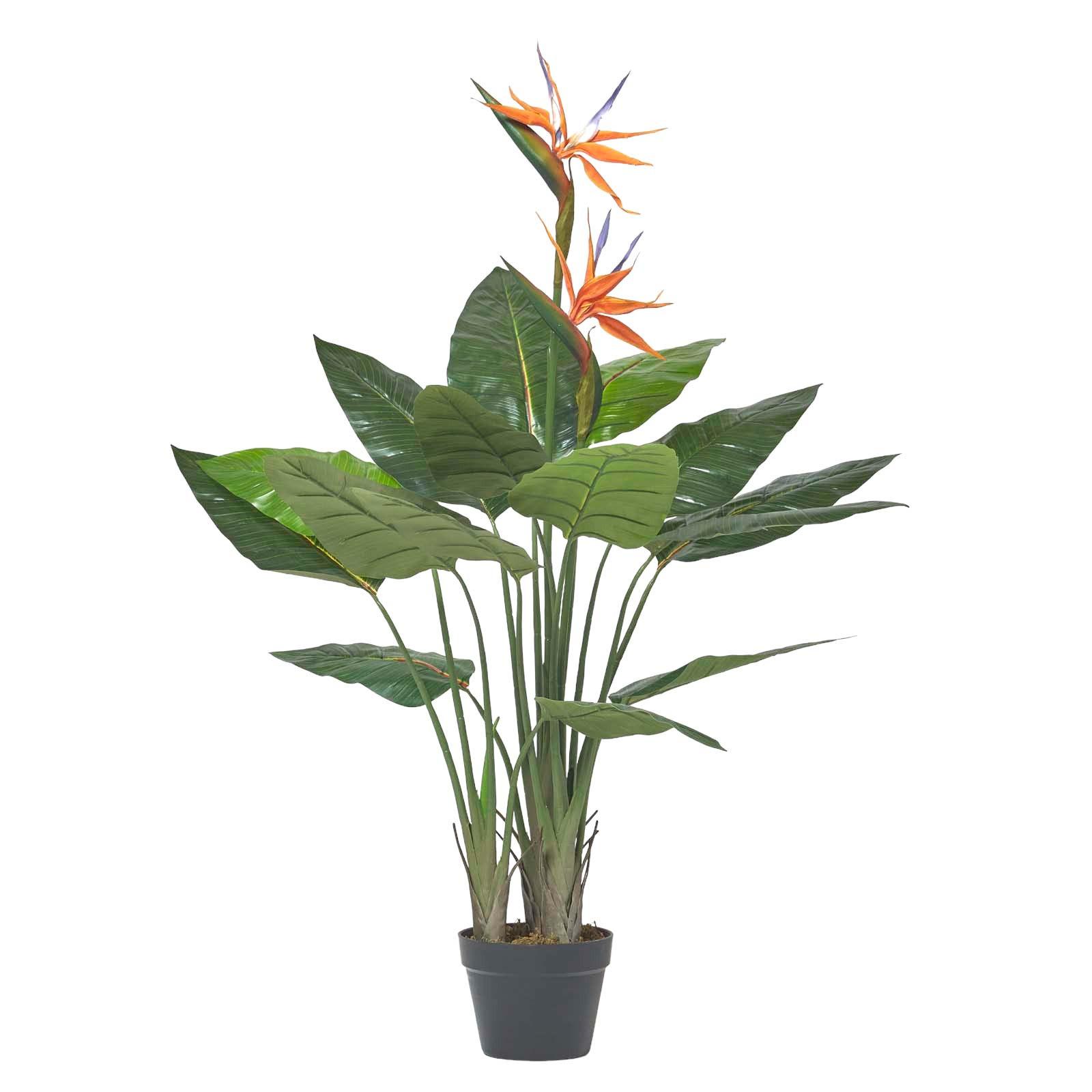 KUNSTPFLANZE Paradiesvogelblume, 120 cm - Orange, Kunststoff (120cm) - Homescapes