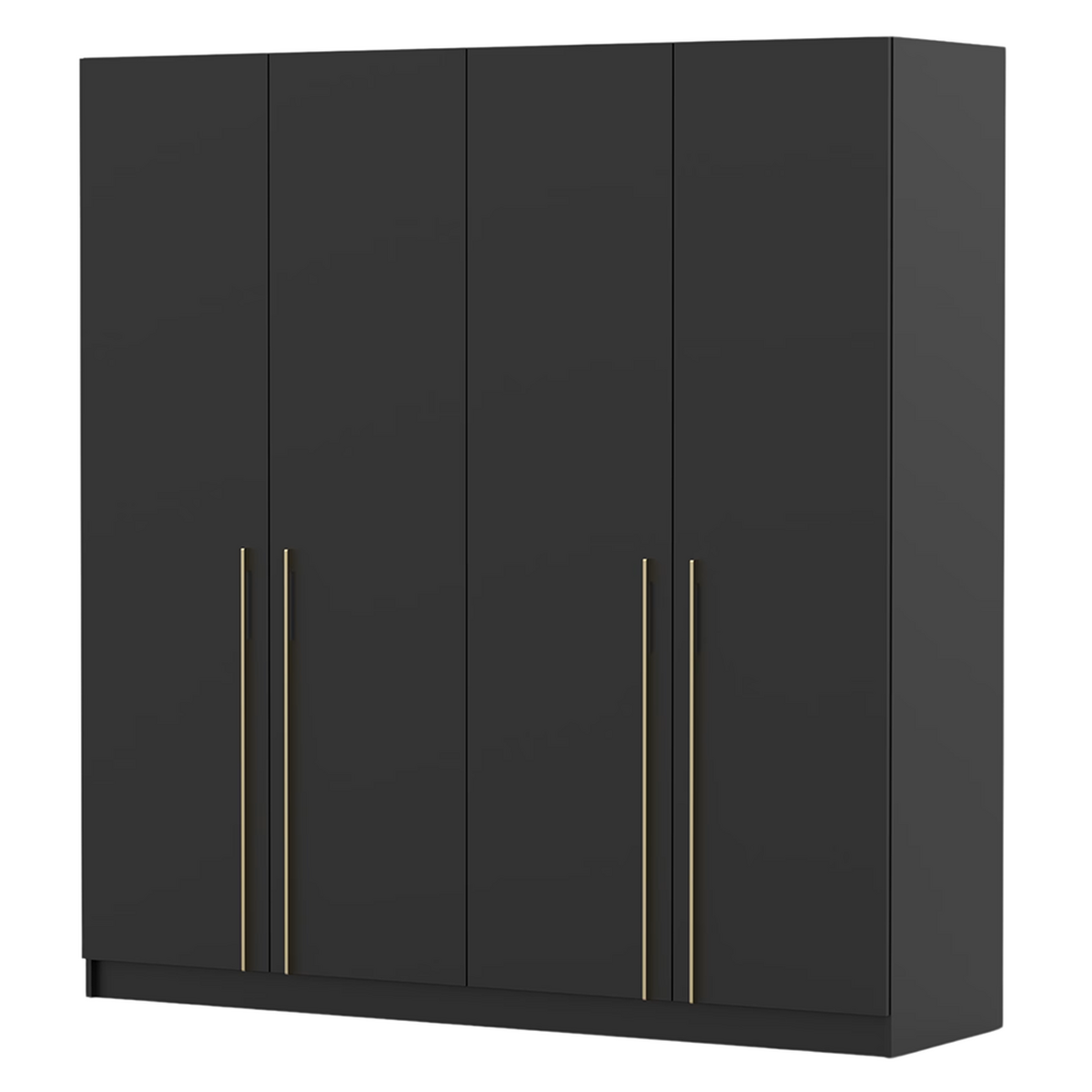 DREHTÜRENSCHRANK ROSA 4D 200/210/55 cm 4-türig Schwarz - Goldfarben/Schwarz, Holz/Holzwerkstoff (200/210/55cm) - imoebel24