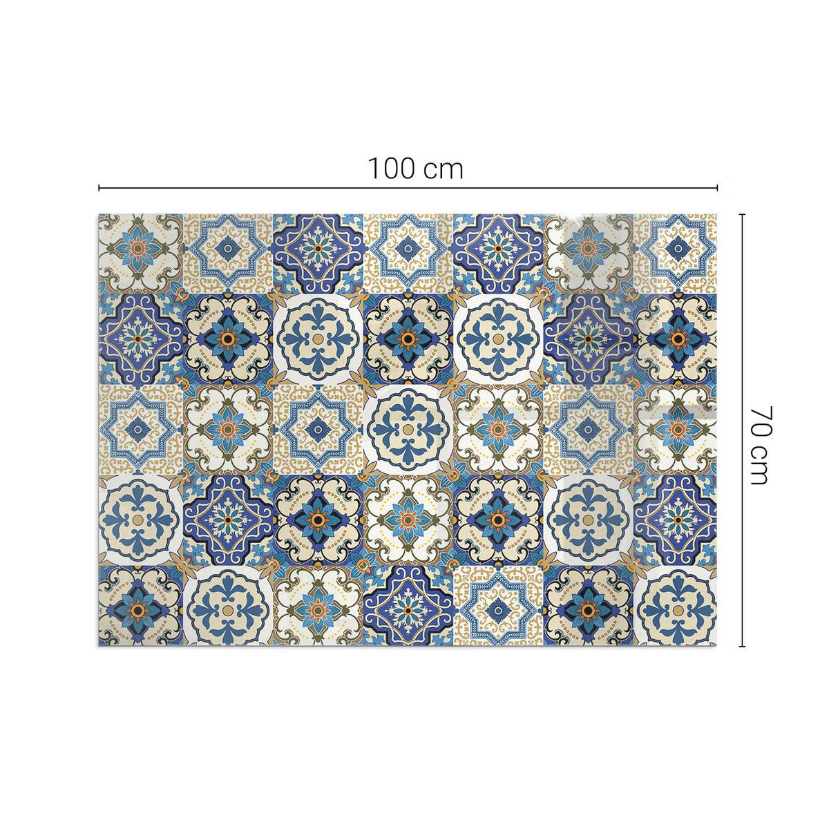 GLASPLATTE für Kamin 100x70 cm - Blau, Glas (100/70/0.4cm) - TULUP
