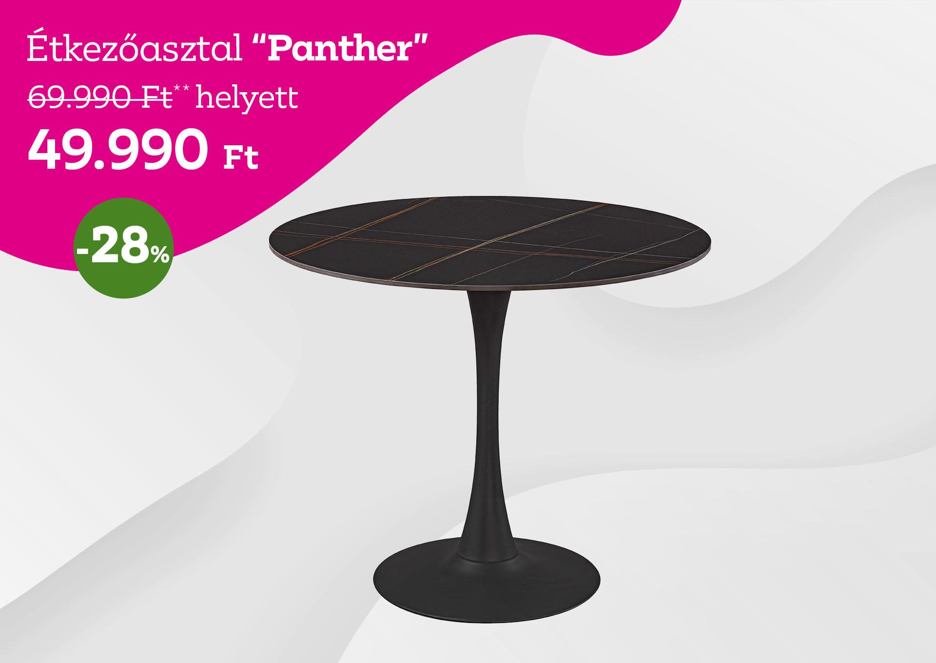 Étkezőasztal Panther 69990 Forint helyett 49990 Forint, kedvezmény mértéke 28%