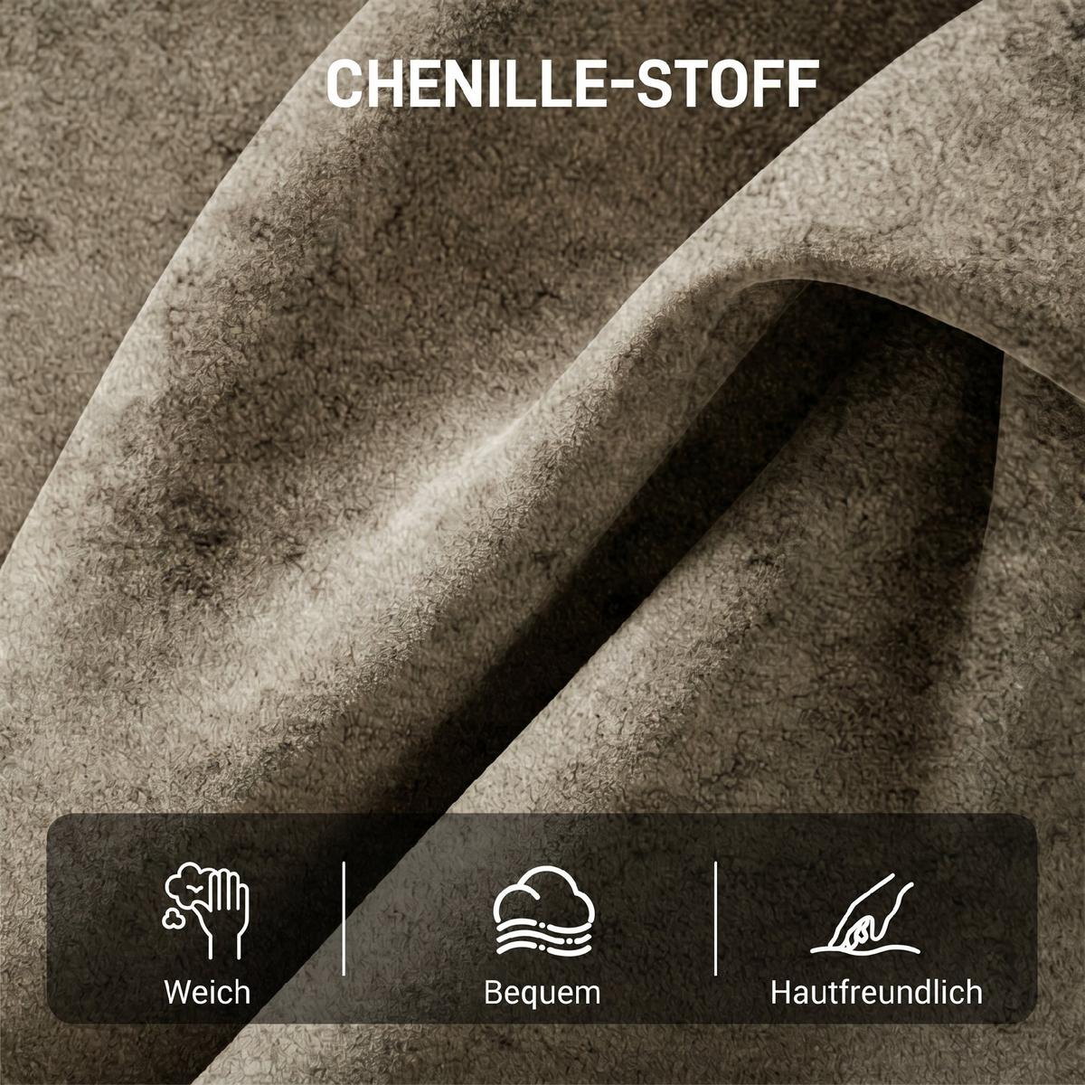 SESSEL Chenille Holz Hellbraun - Hellbraun/Braun, Holz/Textil (63.5/78.5/71cm) - HOMCOM