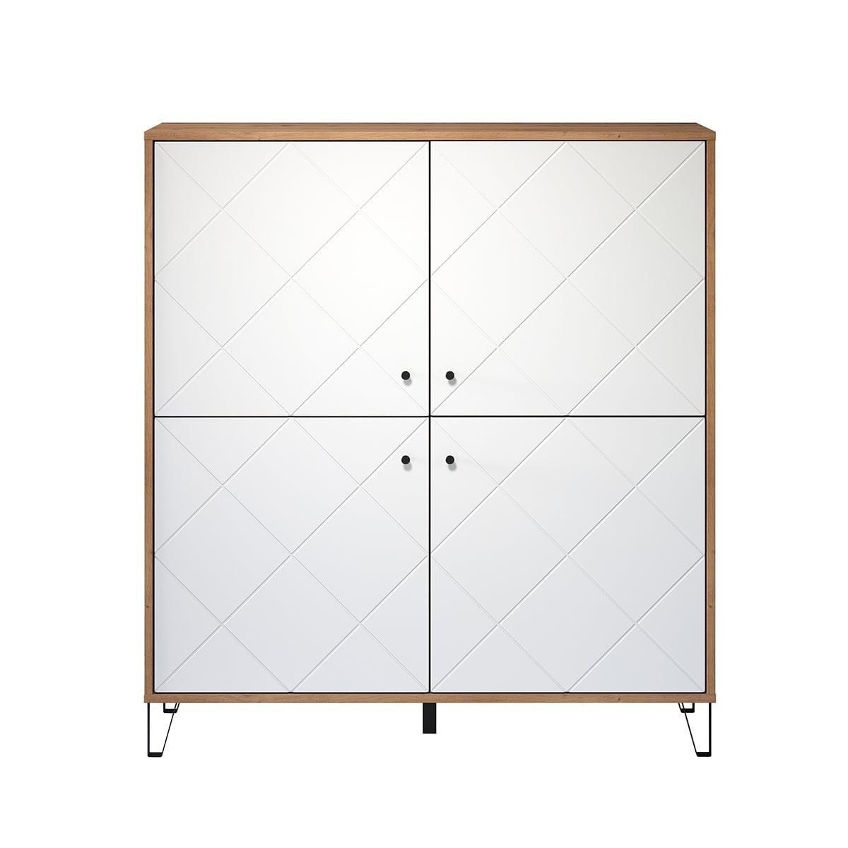 HIGHBOARD Touch Weiß - Weiß, Holzwerkstoff (123/136/40cm) - ebuy24