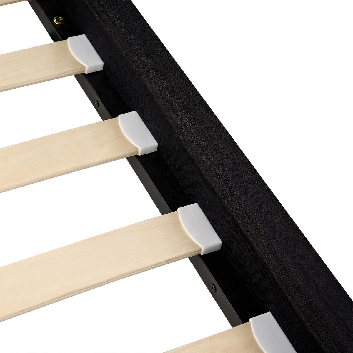 BETT mit Lattenrost 120/200 cm Stoff Schwarz Fitou - Schwarz, Textil (120/200cm) - Beliani