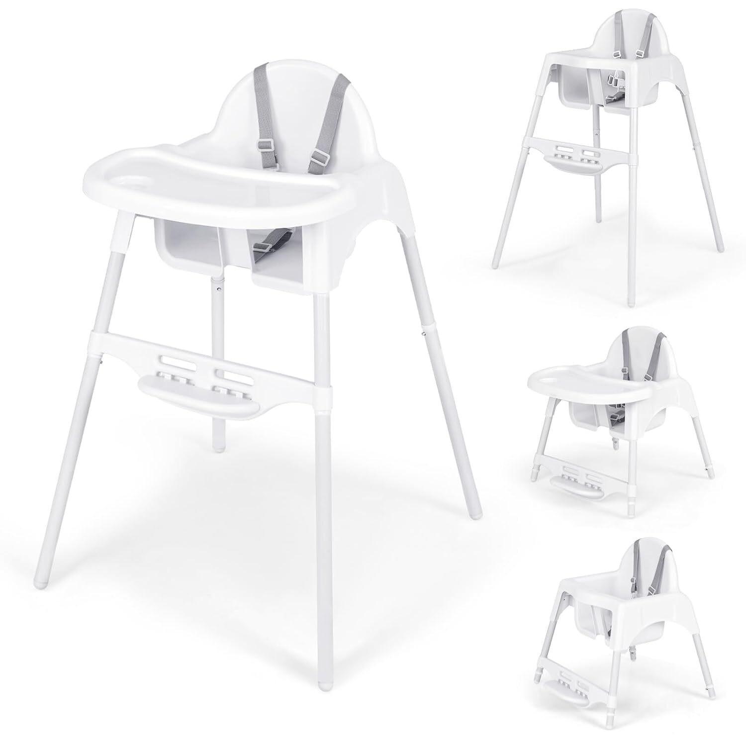 BABYHOCHSTUHL Weiß - Weiß, Kunststoff (66/87/61.5cm) - COSTWAY