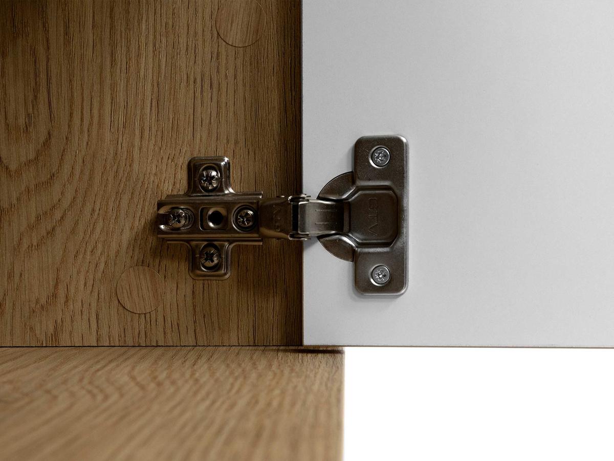 KOMMODE Lygrint 180 2D - Eichefarben/Schwarz, Holzwerkstoff/Metall (184/75/40cm) - MIRJAN24