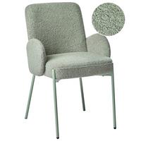 ESSZIMMERSTUHL Bouclé Hellgrün Magee - Hellgrün, Textil (55/86/58cm) - Beliani