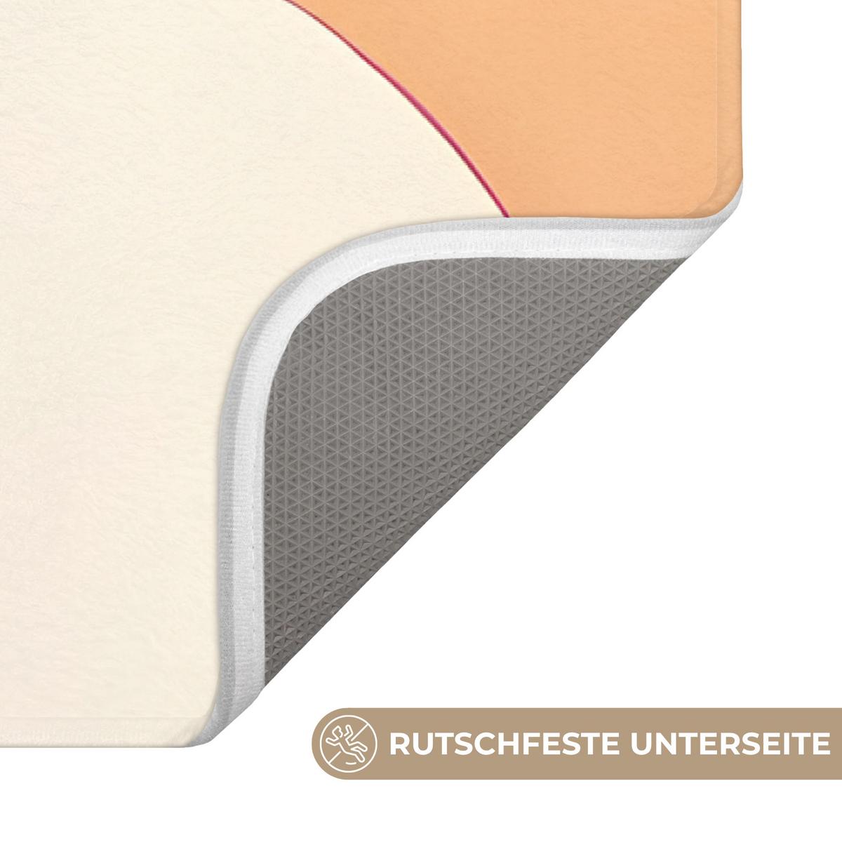 BADEMATTE Formen - Abstrakt - Farbenfroh 90x60 cm - Terracotta, Textil (90/60cm) - OnlyWow