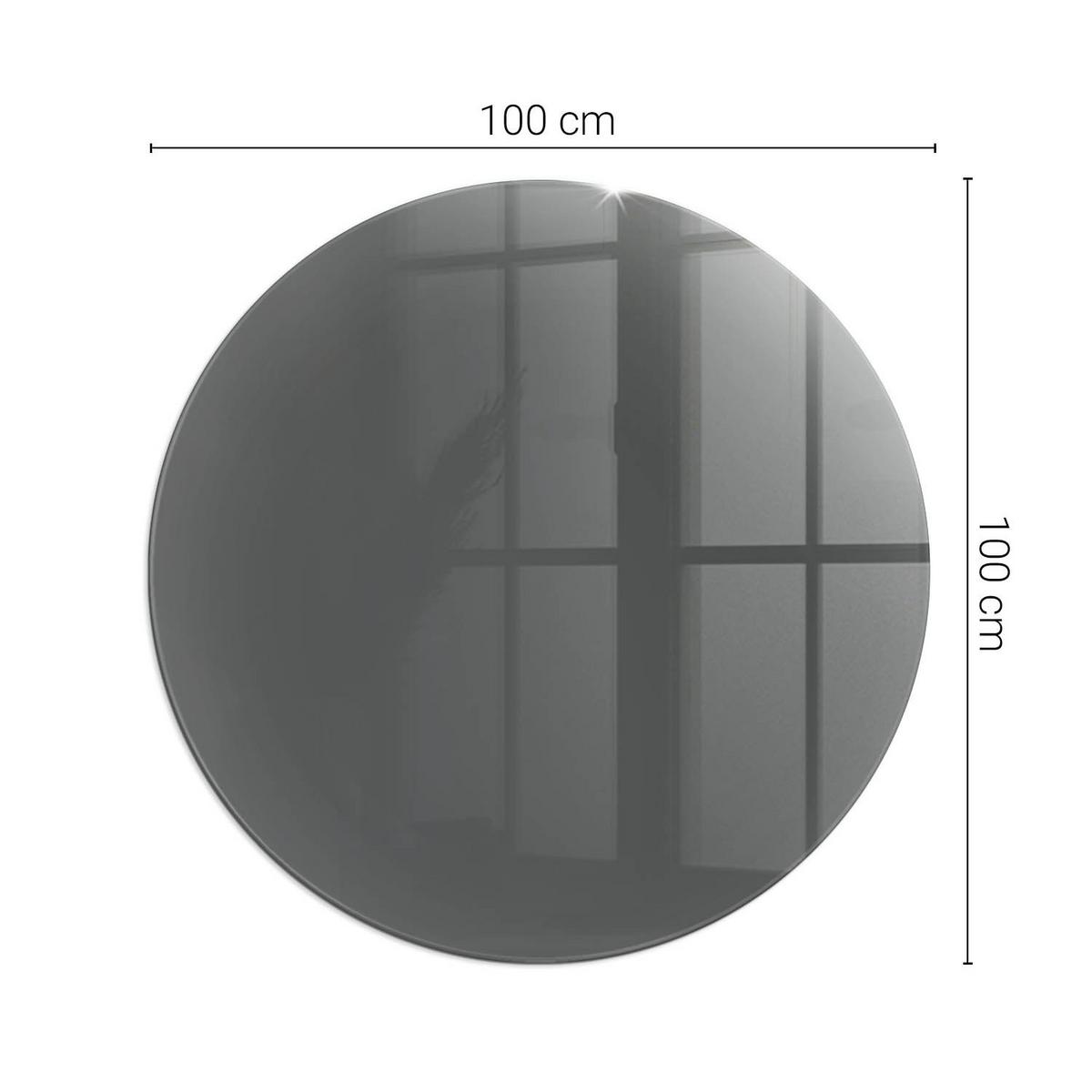 GLASPLATTE für Kamin Ø 100 cm - Grau, Glas (100/100/0.4cm) - TULUP