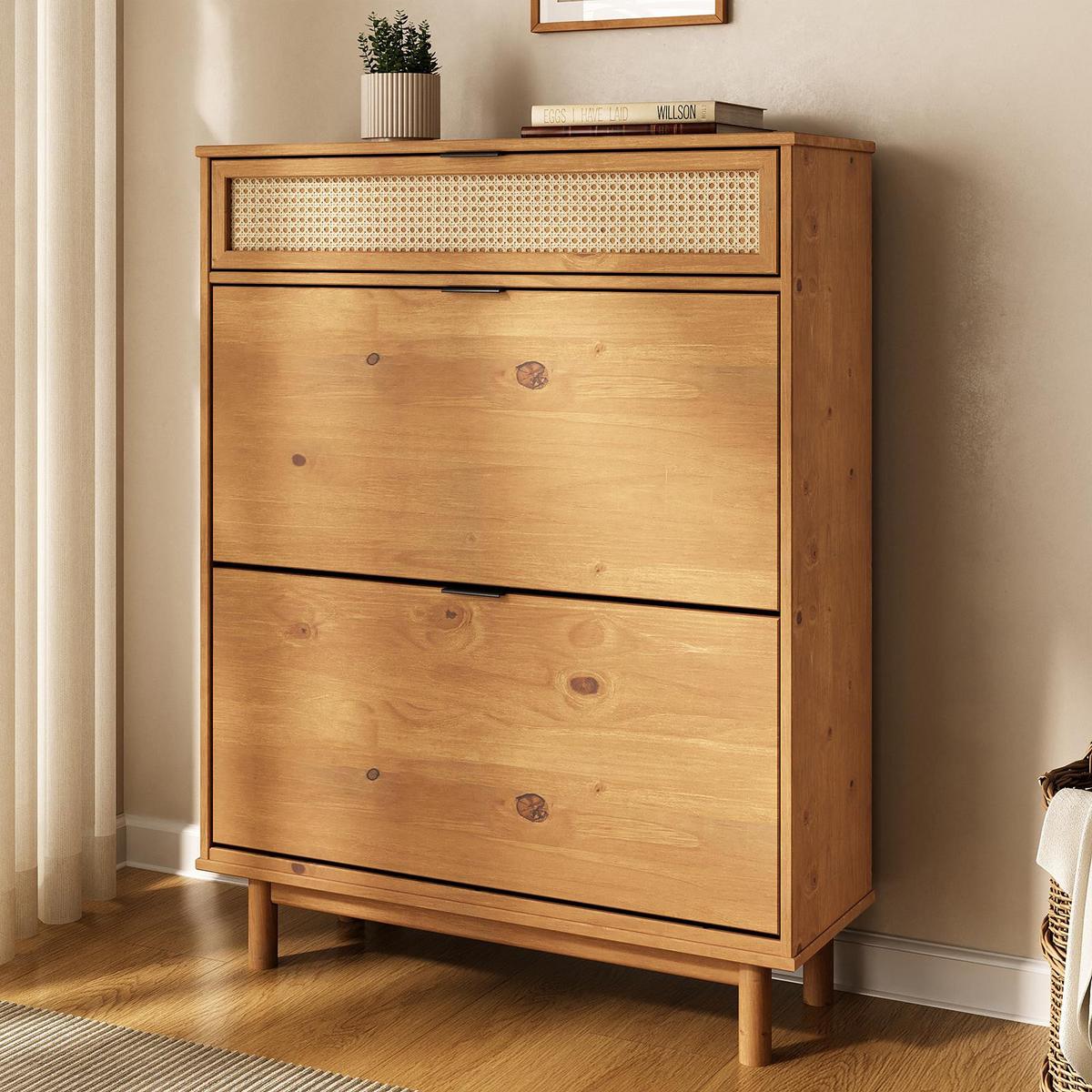 SCHUHKIPPER JONTE Eiche - Eichefarben, Holz (88/113/30cm) - IDIMEX