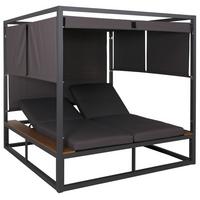LOUNGE-GARTENLIEGE M63B Anthrazit, Dunkelgrau - Dunkelgrau/Anthrazit, Metall (200/200/200cm) - MCW