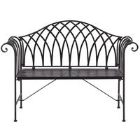 GARTENBANK Metall schwarz 130 cm Milazzo - Schwarz, Metall (130/94/45cm) - Beliani