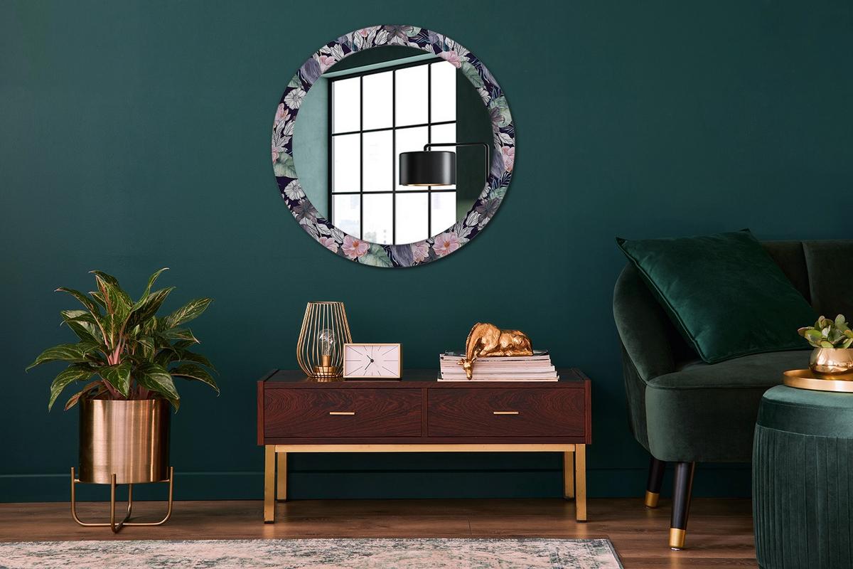 SPIEGEL Rund Ø 80 cm mit Aufdruck - Multicolor, Glas (80/80/0.4cm) - Wallfluent
