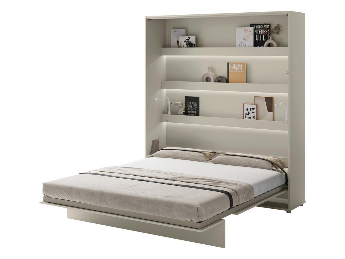 SCHRANKBETT Bed-Concept BC-13 180x200 mit zwei LED-Lampe - Kaschmir/Grau, Holz/Holzwerkstoff (180/200cm) - MIRJAN24