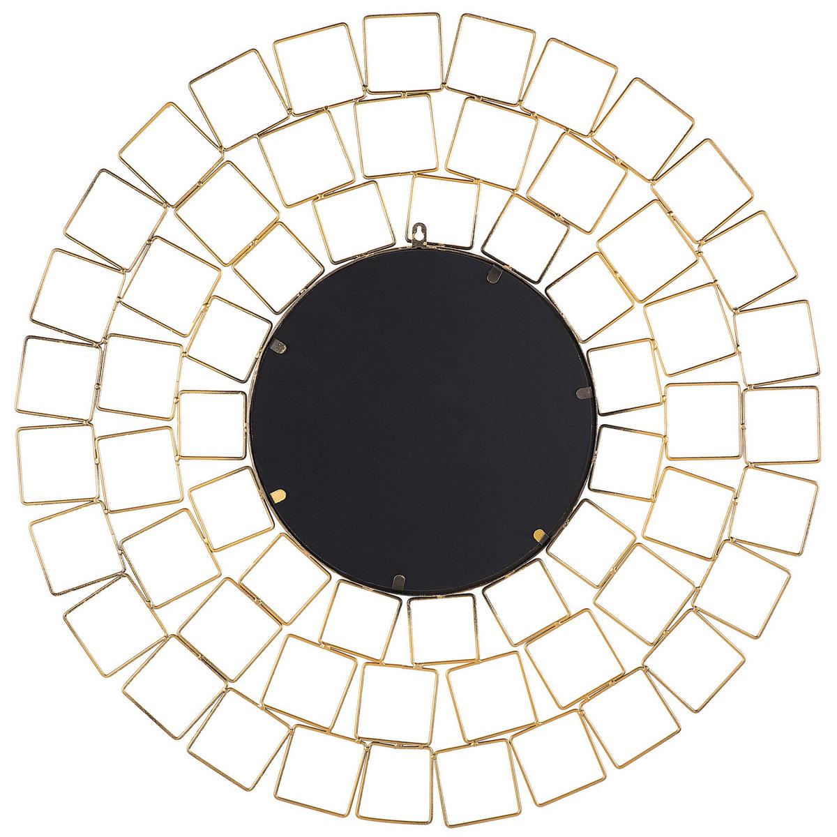 WANDSPIEGEL gold rund 90 cm Labrit - Goldfarben, Metall (90/90/3cm) - Beliani