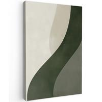 LEINWANDBILD Japandi - Grün - Abstrakt - Modern Deko Wohnzimmer 20x30 cm - Salbeigrün, Textil (20/30cm) - MuchoWow