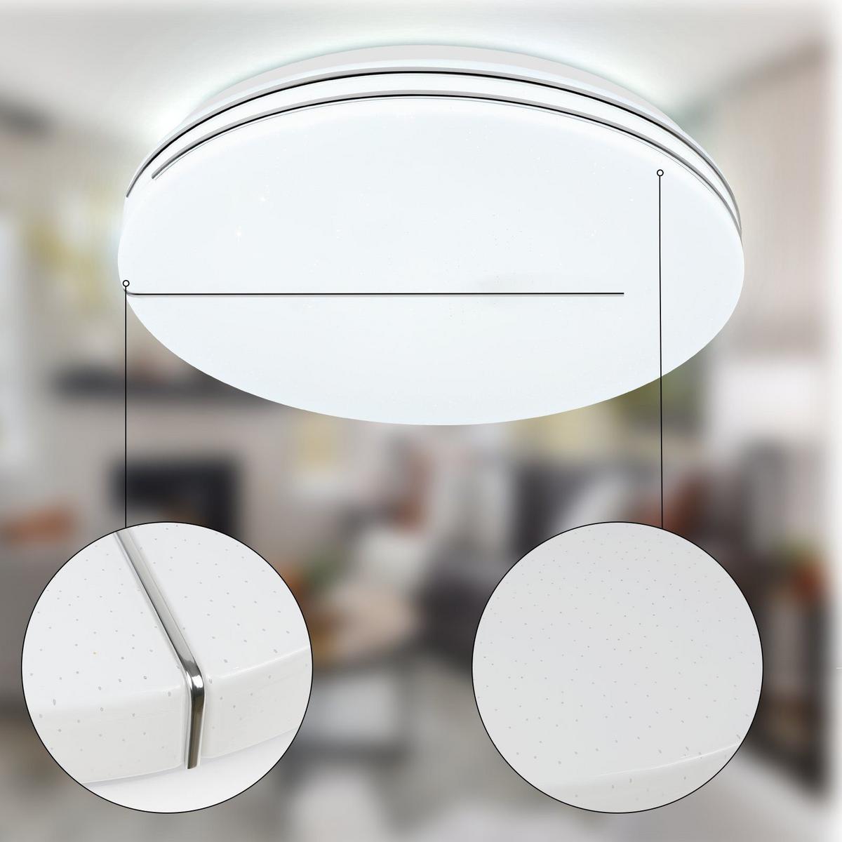 LED-DECKENLEUCHTE Sternenschwert 40 cm - Weiß, Kunststoff (40/40/6cm) - Nettlife