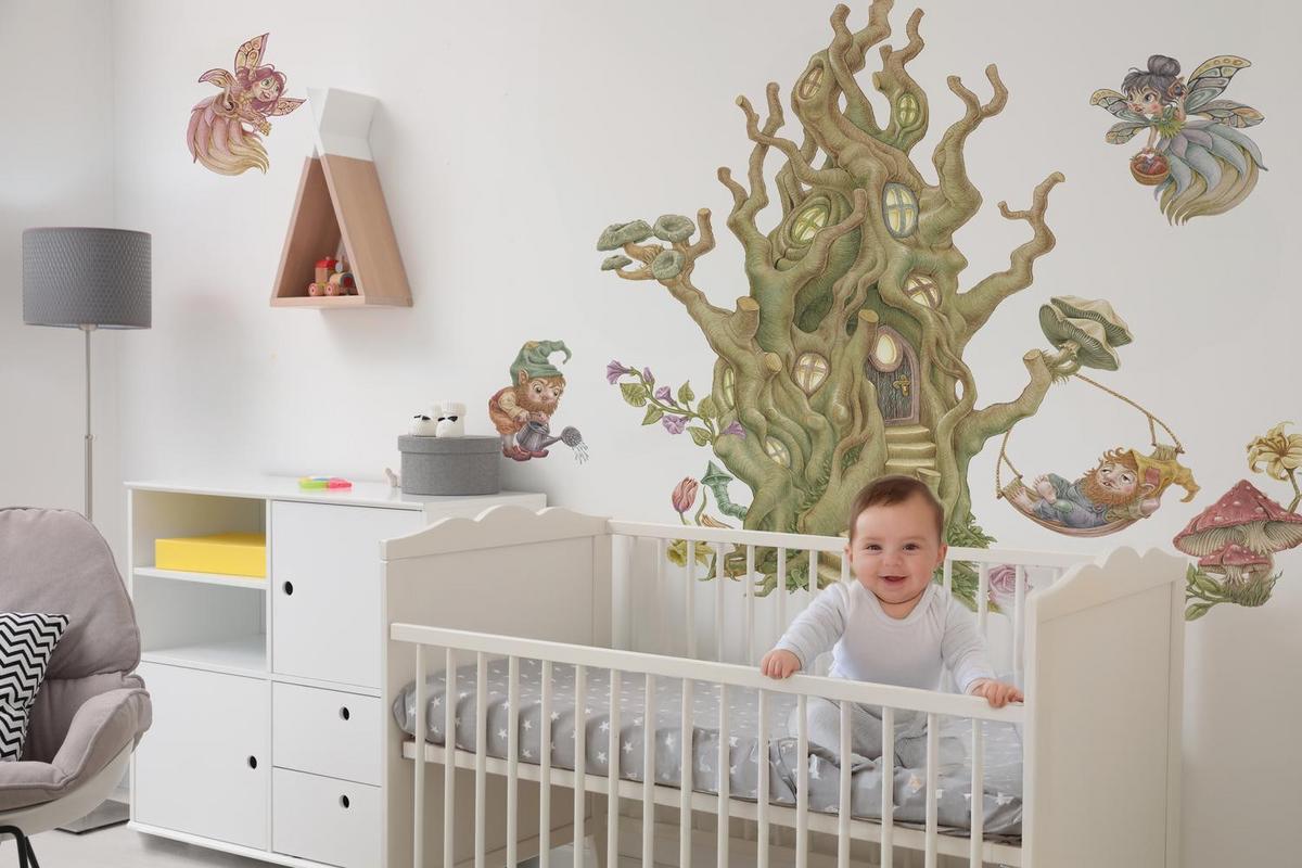 WANDAUFKLEBER 80x106cm - Feenwaldwesen - Multicolor, Kunststoff (80/106/0.1cm) - Wallfluent