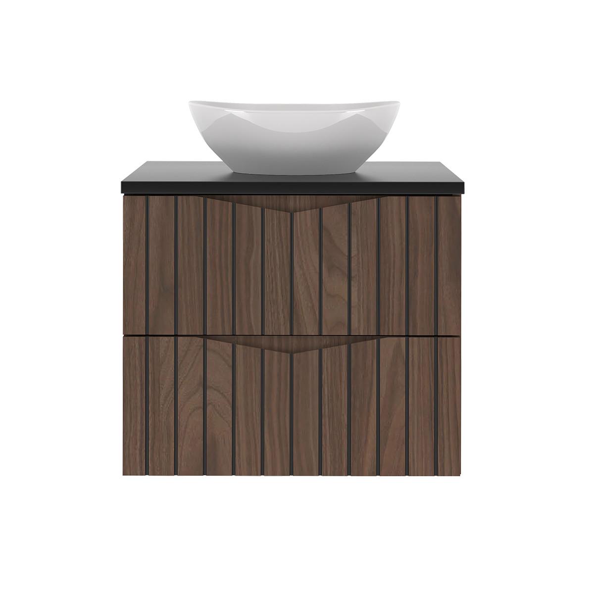 WASCHTISCH 60.6cm Siena Holz und Schwarz - Schwarz, Holzwerkstoff (60.6/52.2/46.5cm) - Petits-meubles