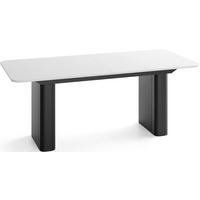 ESSTISCH Riven rechteckig ausziehbar verlängerbar mit Butterfly-Auszug, Weiß 180-276/90/76 cm - Schwarz/Weiß, Holzwerkstoff/Metall (90/276/76cm) - WFL GROUP