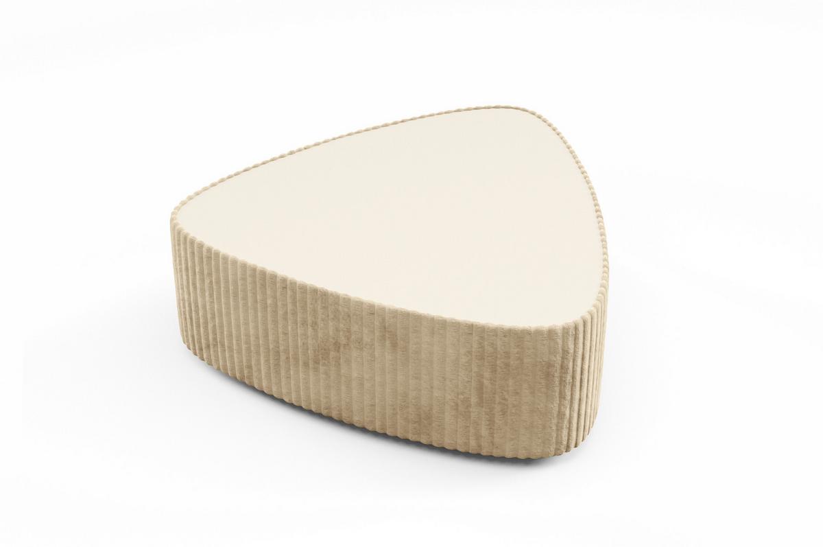 COUCHTISCH LINEO 89 cm Wohnzimmertisch gepolstert Beige - Beige, Holzwerkstoff/Textil (96/89/42cm) - MASSENO