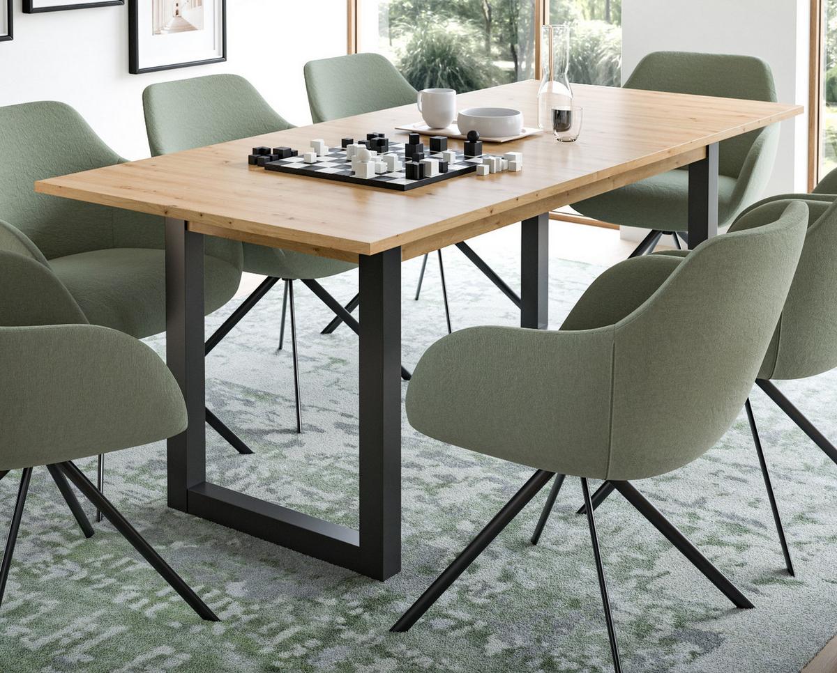ESSTISCH Eiche, grau 150 - 190 cm, Küchentisch ausziehbar - Eiche Artisan/Grau, Holzwerkstoff (150/90/76cm) - Inn.Furn