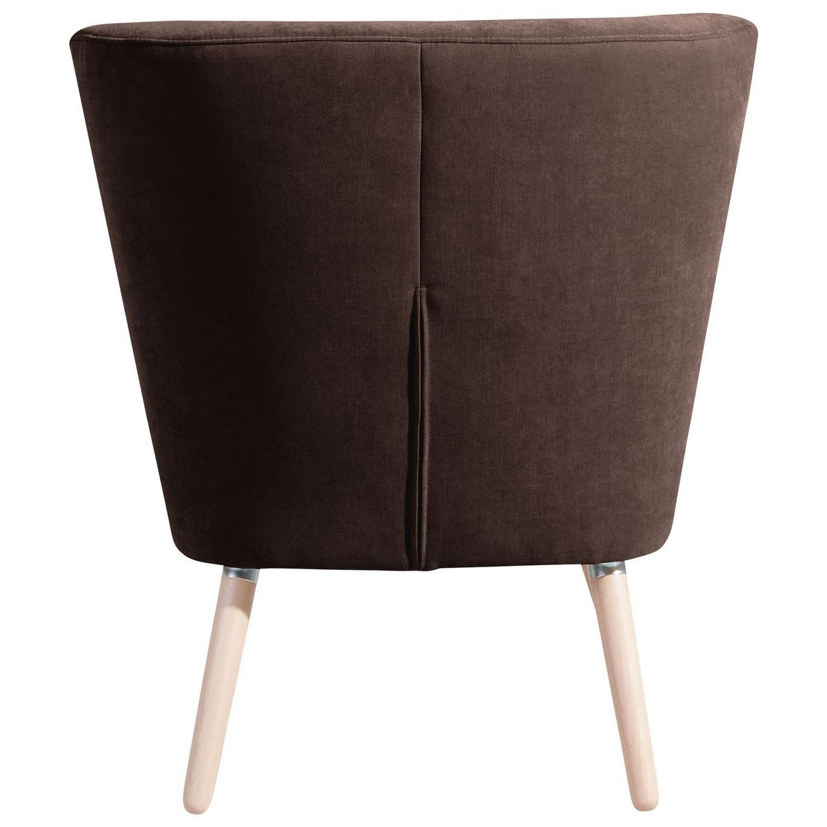 SESSEL Kassi Bezug Veloursstoff Buche natur / braun - Braun, Kunststoff (69/80/68cm) - 58aufmkessel