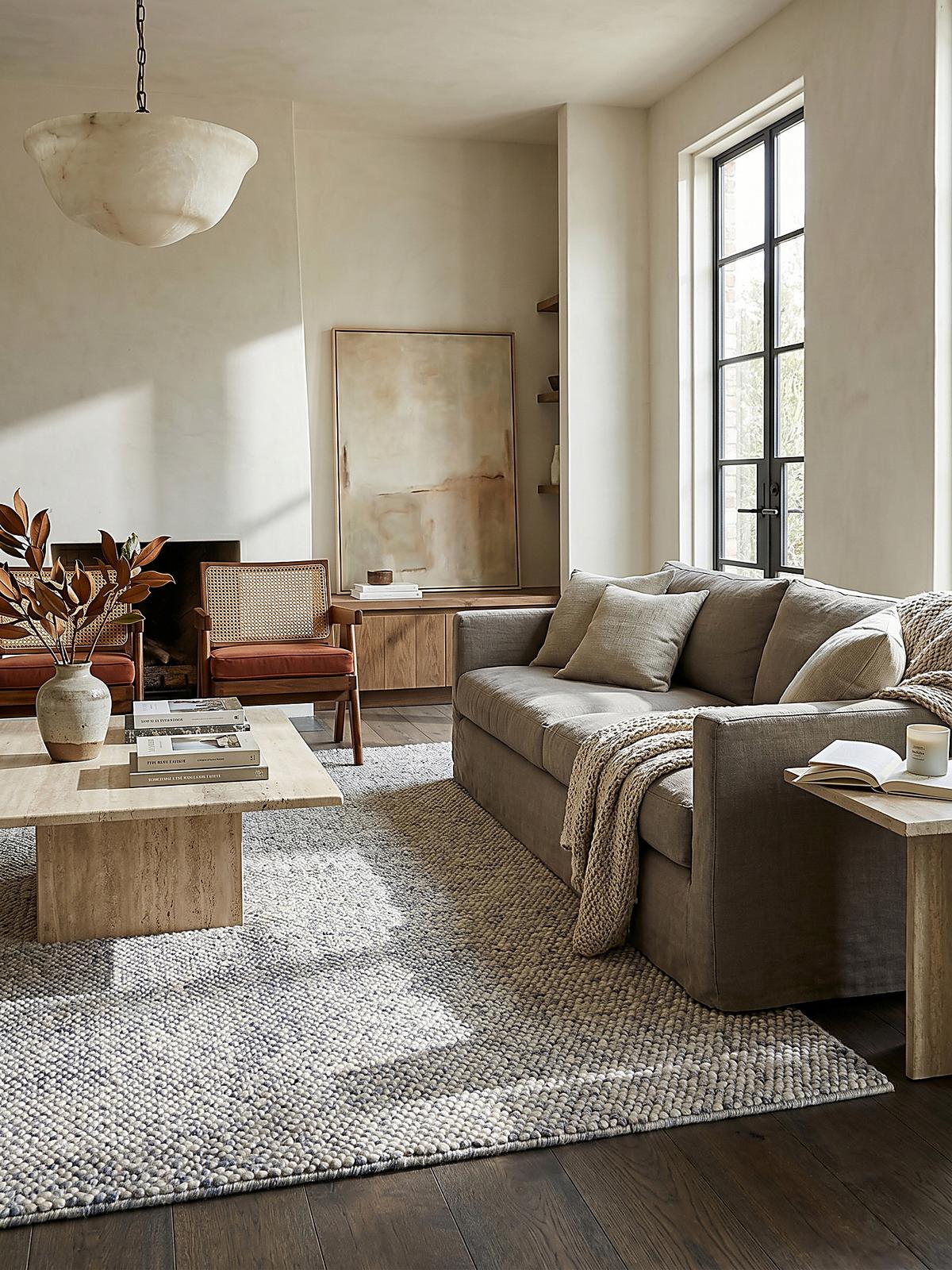 WOLLTEPPICH handgewebt MEDWAY, einfarbig, Hellblau, 80 x 150 cm - Blau, Textil (150/80cm) - KADIMA DESIGN