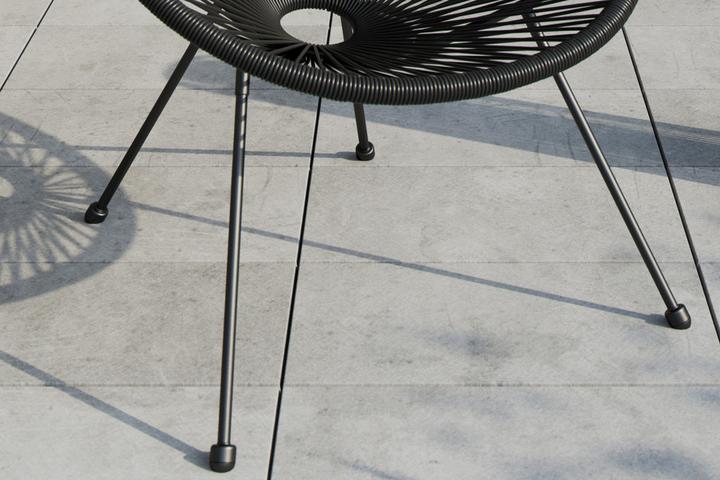 Garten-Relaxsessel Schwarz Stahlrahmen matt pulverbeschichtet PE-Rattan Kunststoffoptik