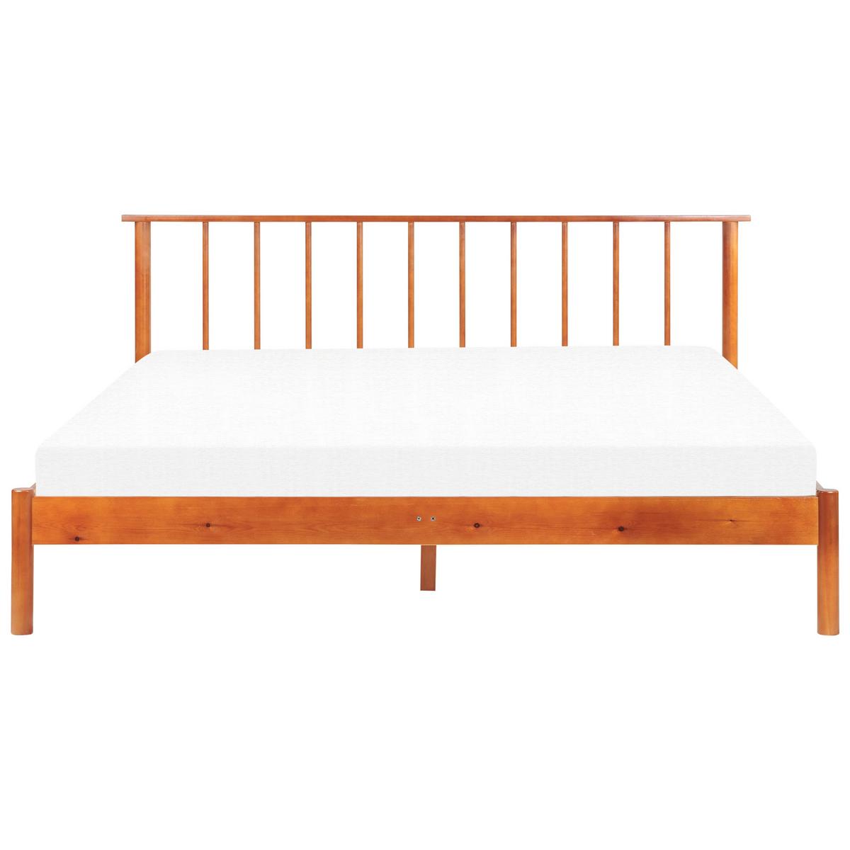 HOLZBETT 180/200cm Heller Holzfarbton Barret - Hellbraun, Holz (180/200cm) - Beliani