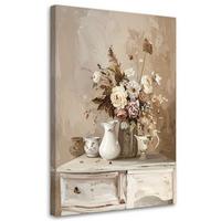 LEINWANDBILD Blumen 30x45cm - Beige, Textil (30/45cm) - Feeby