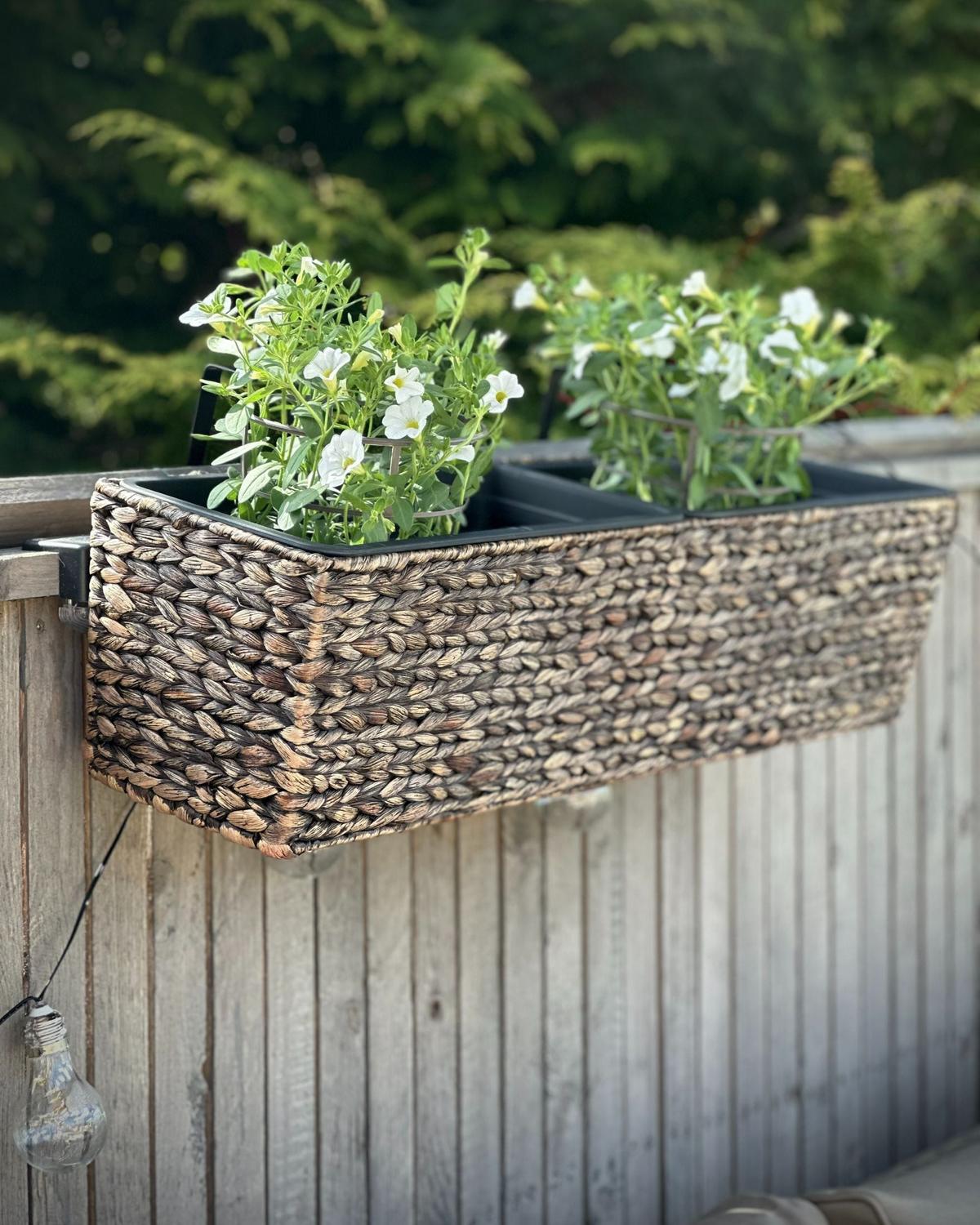 BLUMENTOPF braun rechteckig 80/20/18 cm Kawala - Braun, Naturmaterialen (20cm) - Beliani