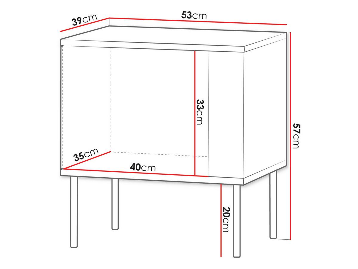 NACHTTISCH 1D 53 Notte 04 - Nussbaumfarben/Schwarz, Holzwerkstoff/Metall (53/57/37cm) - MIRJAN24