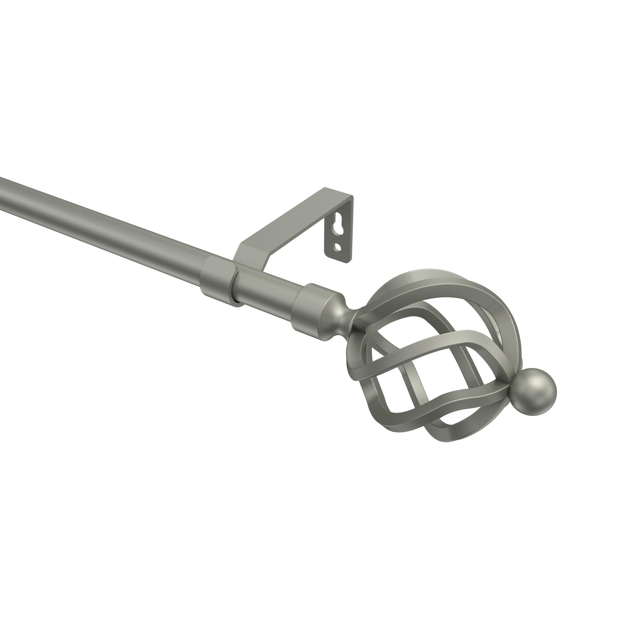 GARDINENSTANGE Olymp Paolo 540 cm (geteilt in 3 x 180 cm), 1-läufig (ohne Ringe), 16 mm Ø Chrom matt - Chromfarben/Nickelfarben, Metall (540cm) - INTERDECO