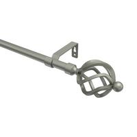 GARDINENSTANGE Olymp Paolo 200 cm, 1-läufig (ohne Ringe), 16 mm Ø Chrom matt - Chromfarben/Nickelfarben, Metall (200cm) - INTERDECO