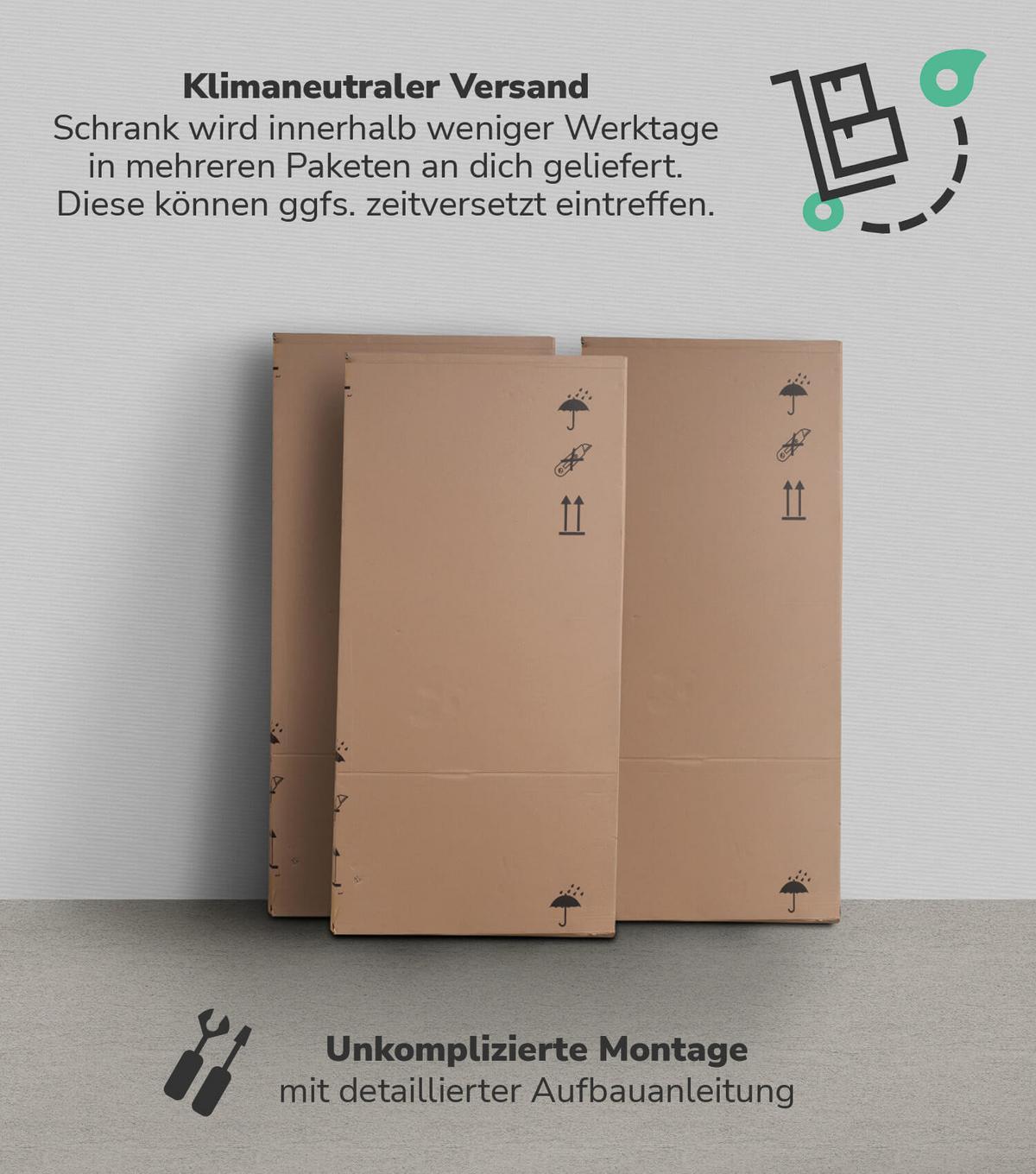 KLEIDERSCHRANK Der Grenzenlose - Anthrazit, Holzwerkstoff (90/187/58cm) - Mokebo