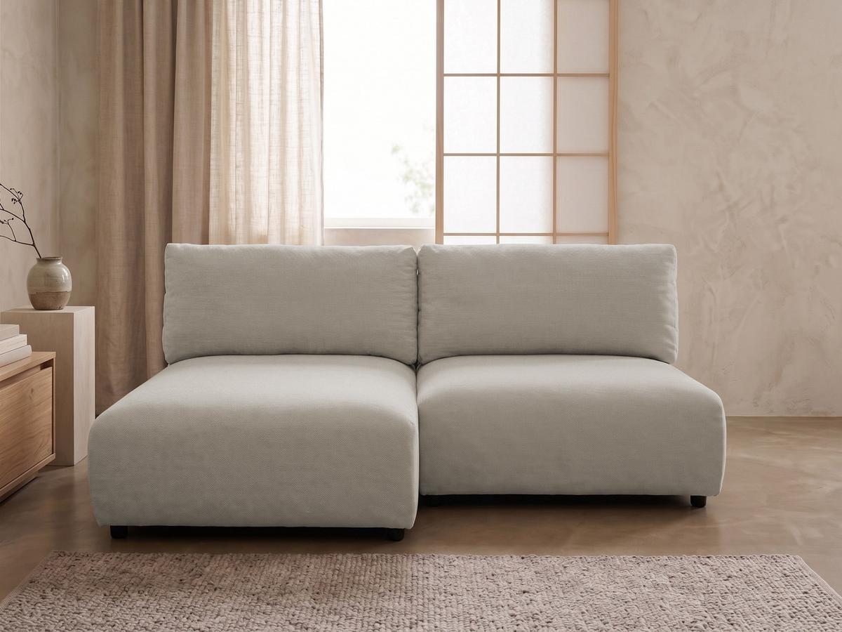 ECKSOFA Sora mit Schlaffunktion, Bettkasten und extra tiefer Komfortzone aus hochwertigem Taupe Strukturstoff - Taupe/Schwarz, Holz/Kunststoff (140/200cm) - S-Style