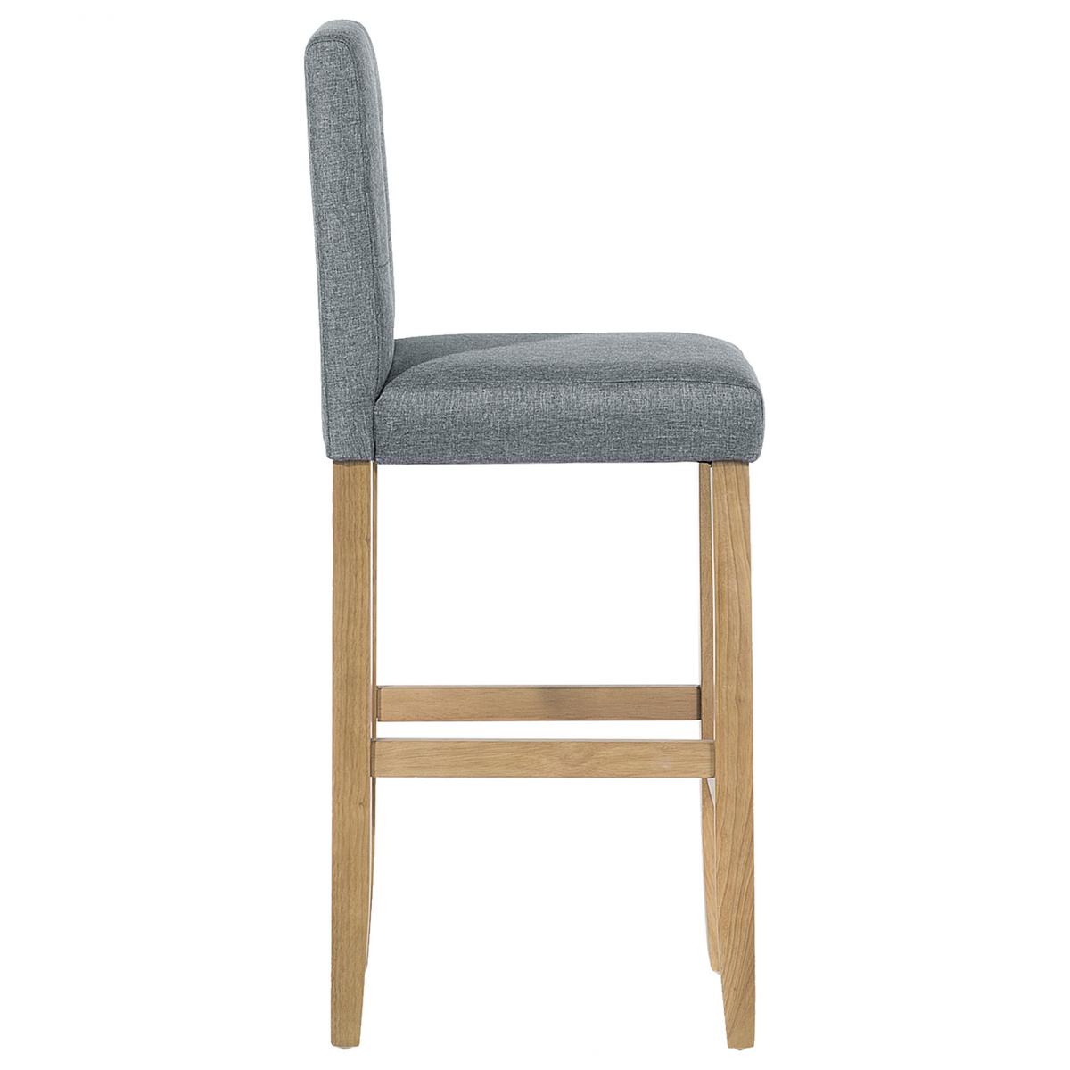 BARSTUHL 2er-Set Polsterbezug Grau Madison - Grau, Holz/Textil (45/110/58cm) - Beliani