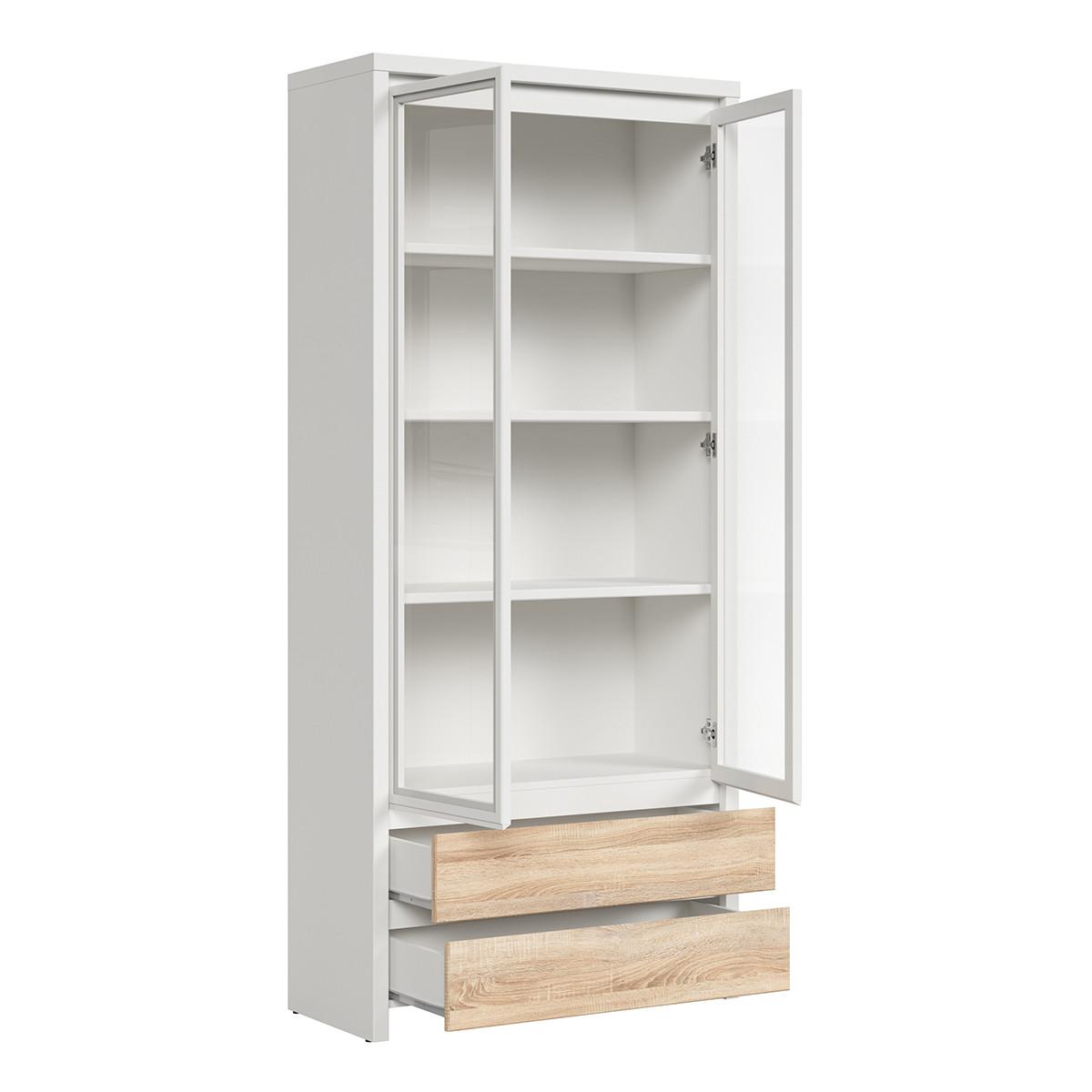 GESCHIRRSCHRANK Soren Holz und Weiß - Weiß, Holzwerkstoff (90/200.5/40.5cm) - Petits-meubles