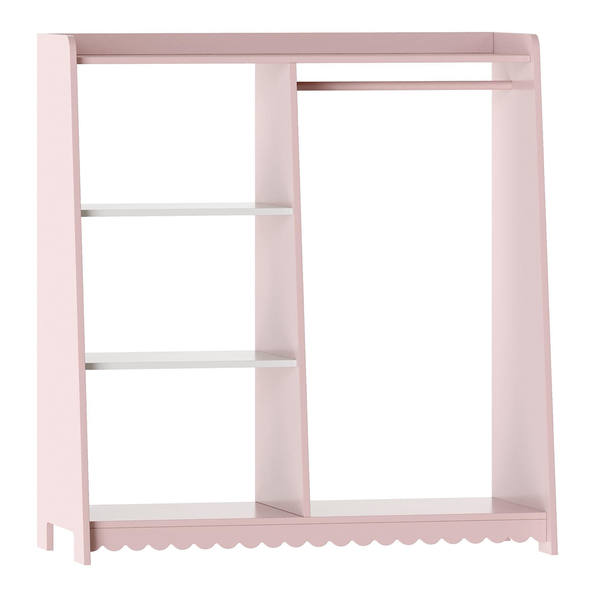 KINDERGARDEROBE Vestnes - Pink/Weiß, Holzwerkstoff (80/90/38cm) - [en.casa]