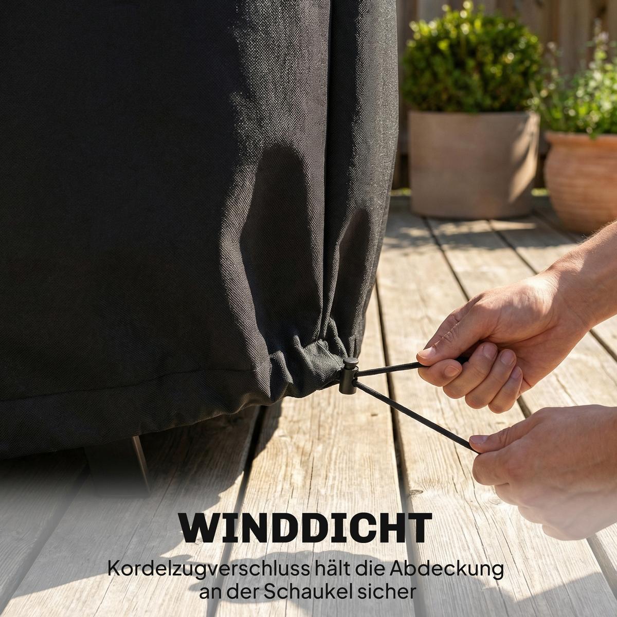 GARTENSCHAUKEL-ABDECKUNG Oxford-Stoff Schwarz - Schwarz, Textil (76/81/185cm) - Outsunny