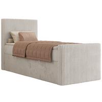 BOXBETT TILIANO DUO 90/200 - Beige Cord - H4 - Topper T25 - Links Seite - Beige, Textil (200/90cm) - MKS