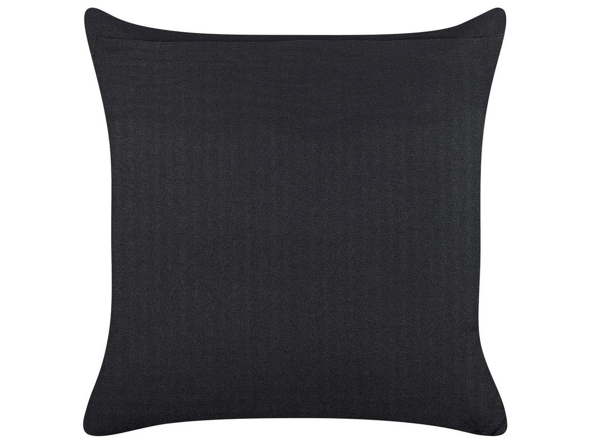 DEKOKISSEN 2er-Set Schwarz 45/45 cm Osmunda - Schwarz, Textil (45/45cm) - Beliani
