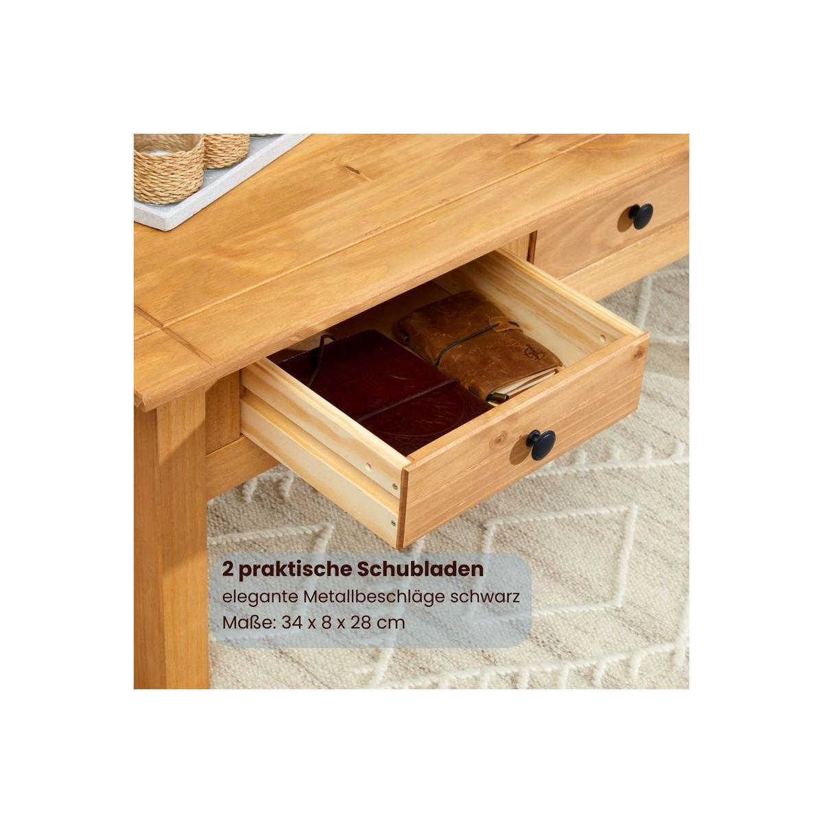 COUCHTISCH CANCUN gebeizt/gewachst - Kieferfarben, Holz (60/100/44cm) - IDIMEX