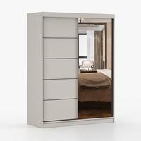 SCHWEBETÜRENSCHRANK Vista 05K 150/200/61 cm 2-türig Kaschmir/Kaschmir + Spiegel - Kaschmir/Schwarz, Holzwerkstoff/Metall (150/200/61cm) - imoebel24