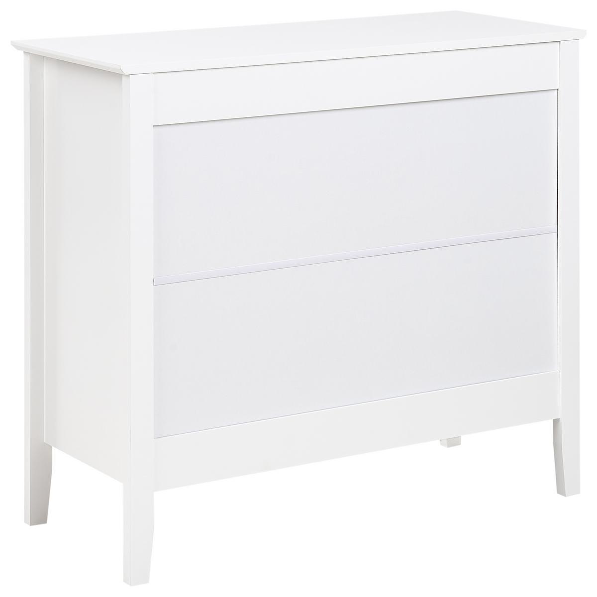 KOMMODE mit 3 Schubladen Weiß Assisi - Weiß, Holzwerkstoff (90/80/40cm) - Beliani