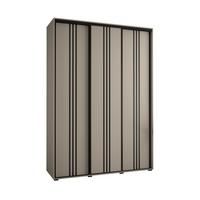SCHWEBETÜRENSCHRANK 235,2/170/45 3-türig - Kaschmir/Schwarz, Holz/Metall (170/235.2/45cm) - MÖBEL KRYSPOL