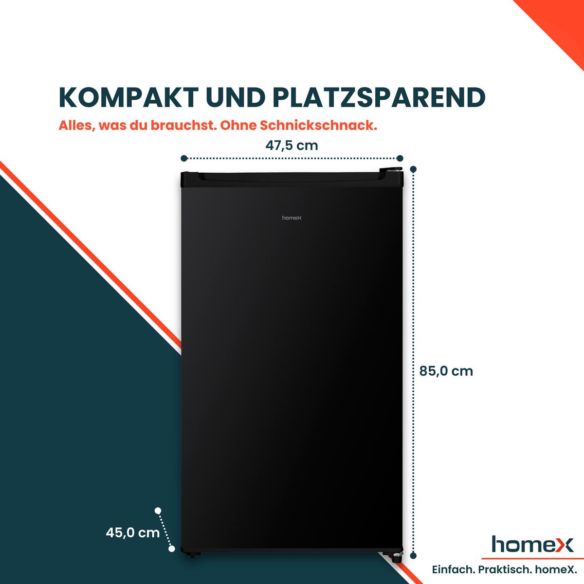 GEFRIERSCHRANK klein - 60L Nutzinhalt, 4-Sterne Gefrieren, kompakt, freistehend, schwarz, FS1016-B - Schwarz, Kunststoff/Metall (47.5/85/45cm) - homeX