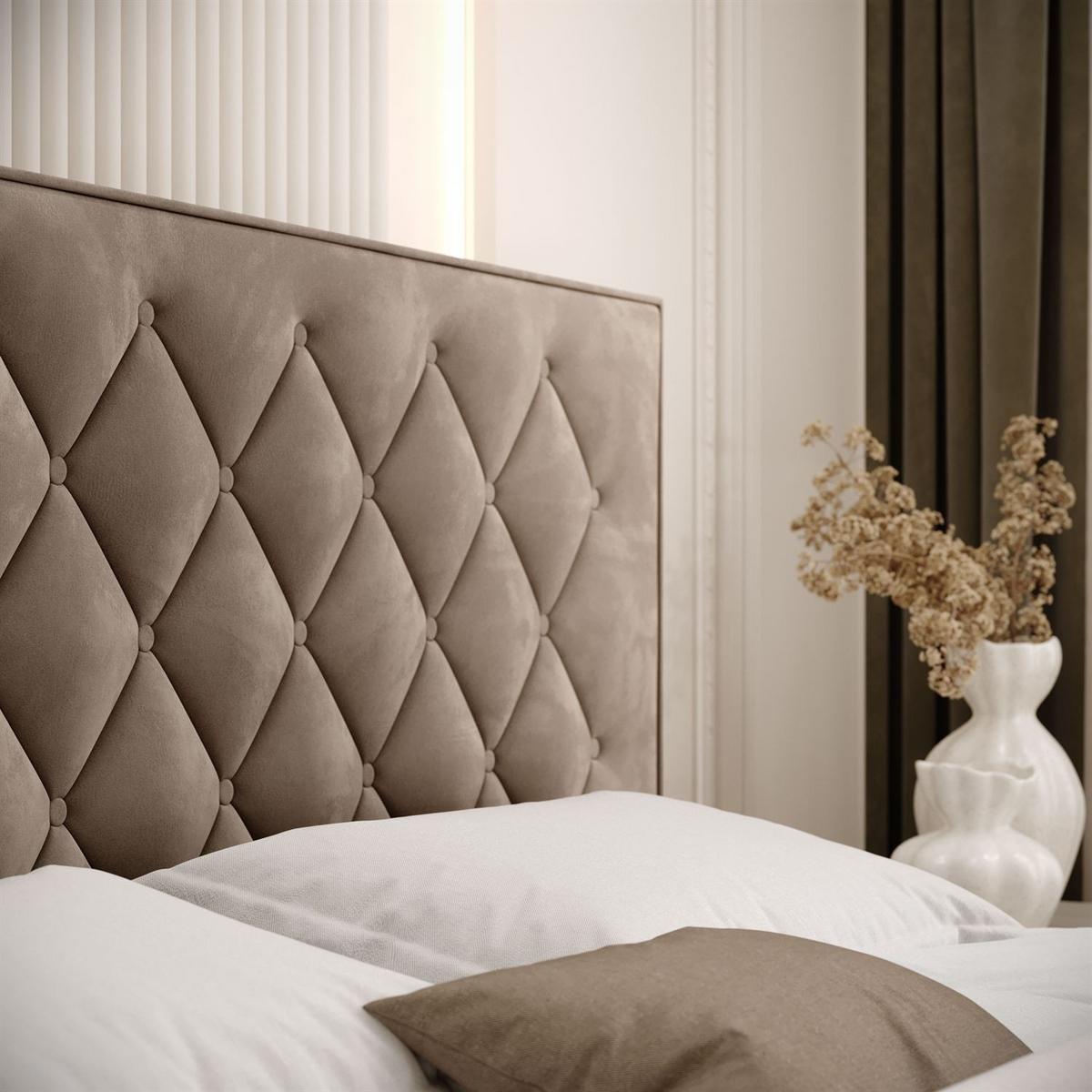 POLSTERBETT INEZ mit Bettkasten 180x200 cm Royal Velvet 176 - Beige, Textil - Lookway