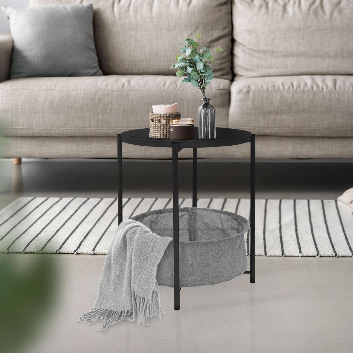 BEISTELLTISCH rund Ø46 x 51 cm Anthrazit aus Metall - Anthrazit, Metall (46/46/51cm) - ML-DESIGN