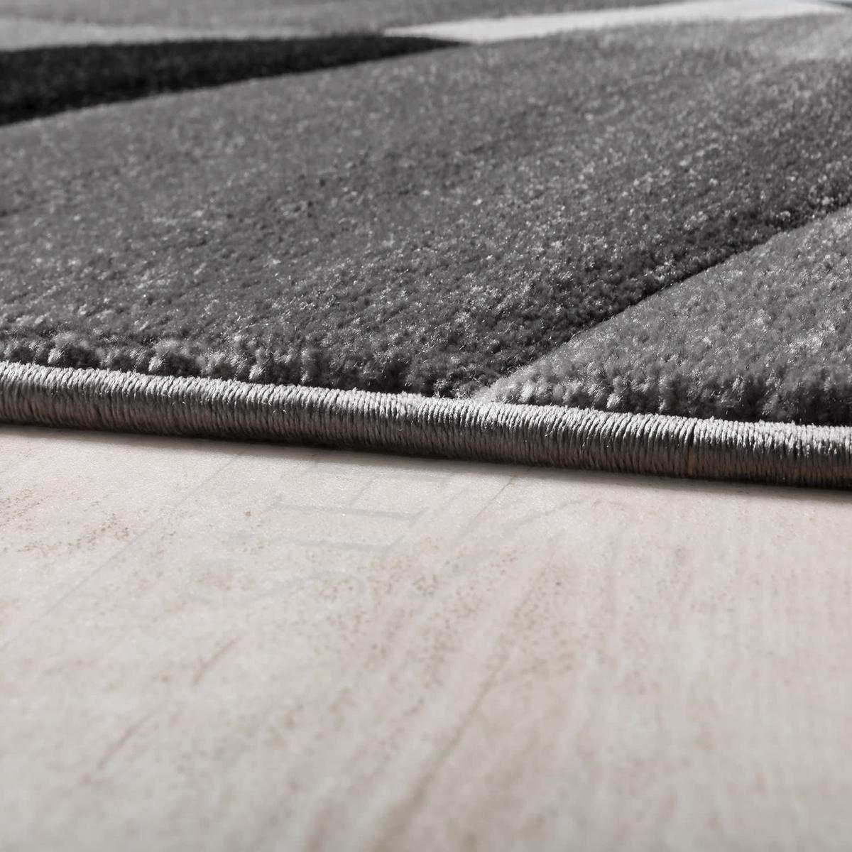 KURZFLORTEPPICH, abstrakt, aus Polypropylen, Florhöhe 12 mm, Schwarz, 80 x 150 cm - Schwarz, Textil (80/150cm) - KADIMA DESIGN